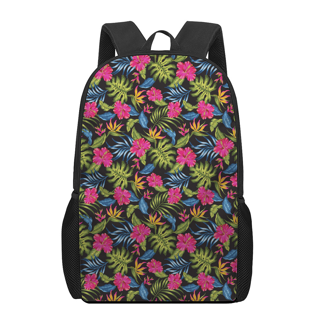 Tropical Bird Of Paradise Pattern Print 17 Inch Backpack