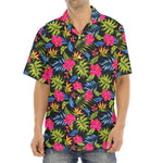 Tropical Bird Of Paradise Pattern Print Aloha Shirt