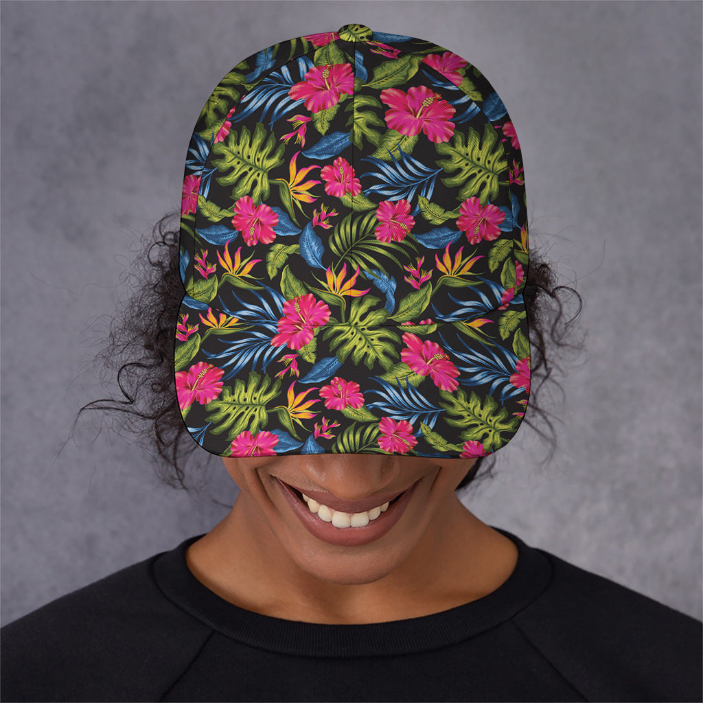 Tropical Bird Of Paradise Pattern Print Baseball Cap