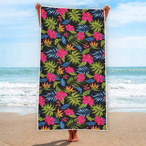 Tropical Bird Of Paradise Pattern Print Beach Towel