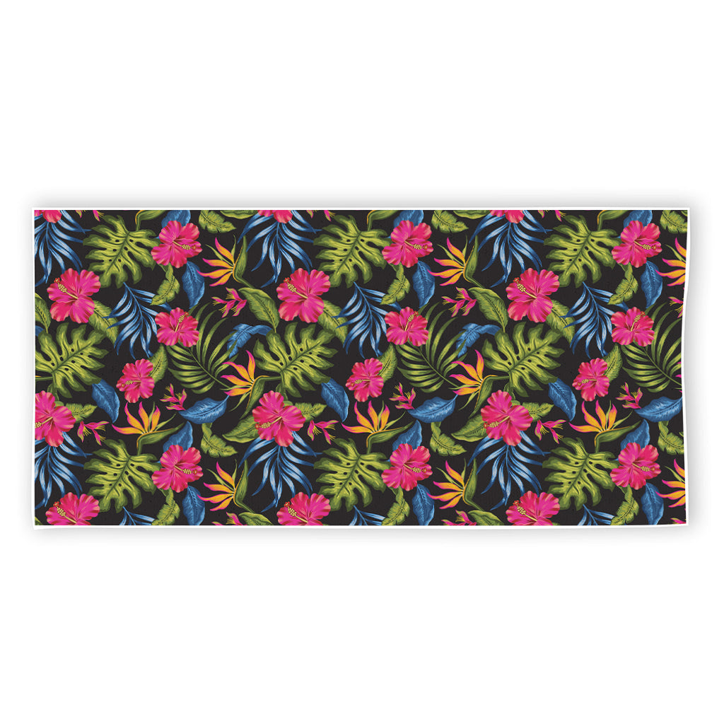 Tropical Bird Of Paradise Pattern Print Beach Towel