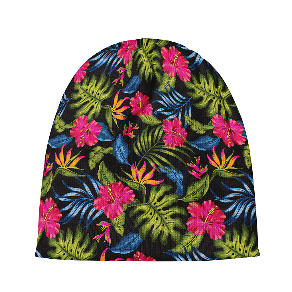 Tropical Bird Of Paradise Pattern Print Beanie