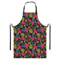 Tropical Bird Of Paradise Pattern Print Bib Apron With Pocket