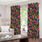 Tropical Bird Of Paradise Pattern Print Blackout Grommet Curtains