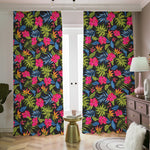 Tropical Bird Of Paradise Pattern Print Blackout Pencil Pleat Curtains