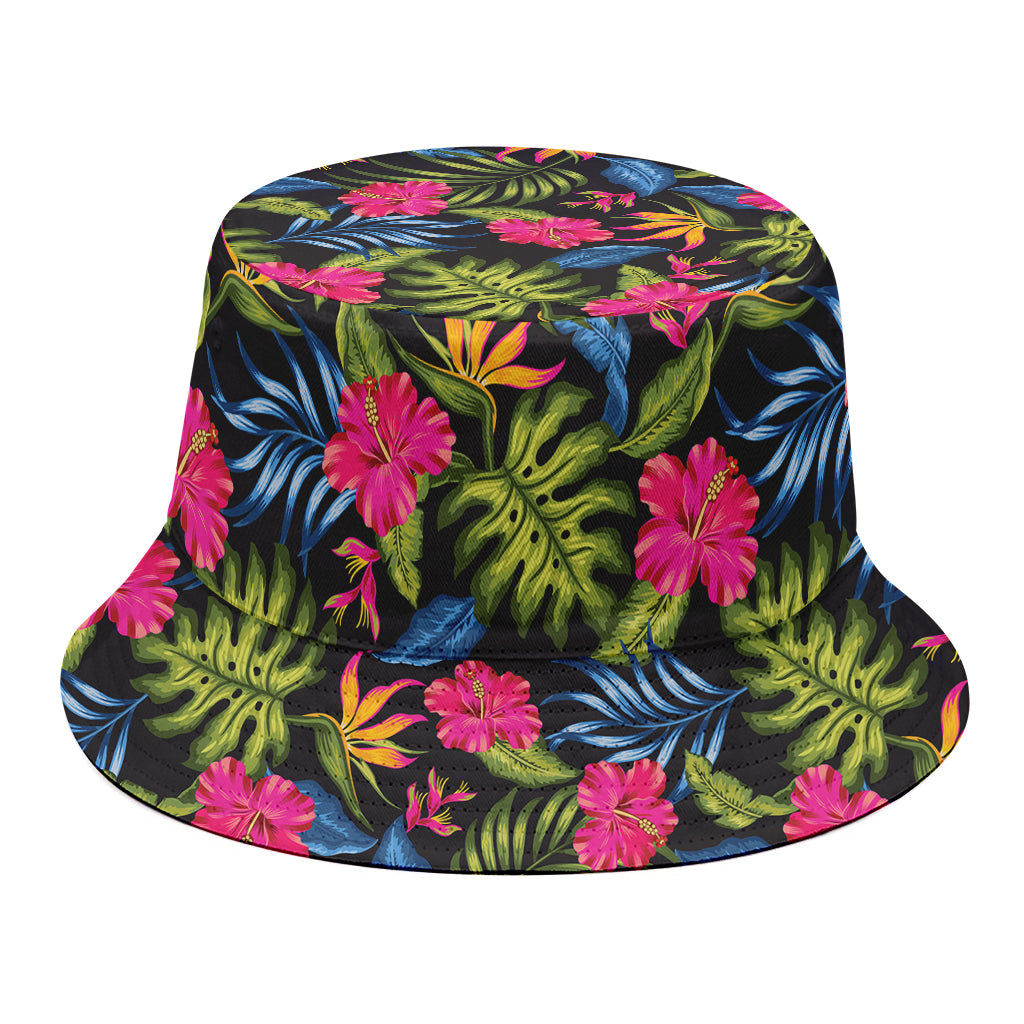 Tropical Bird Of Paradise Pattern Print Bucket Hat