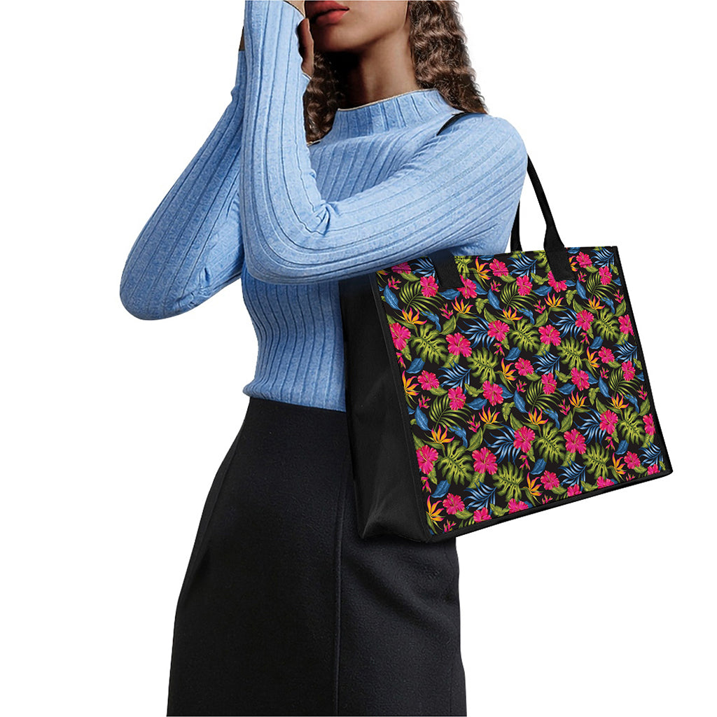 Tropical Bird Of Paradise Pattern Print Canvas Tote Bag