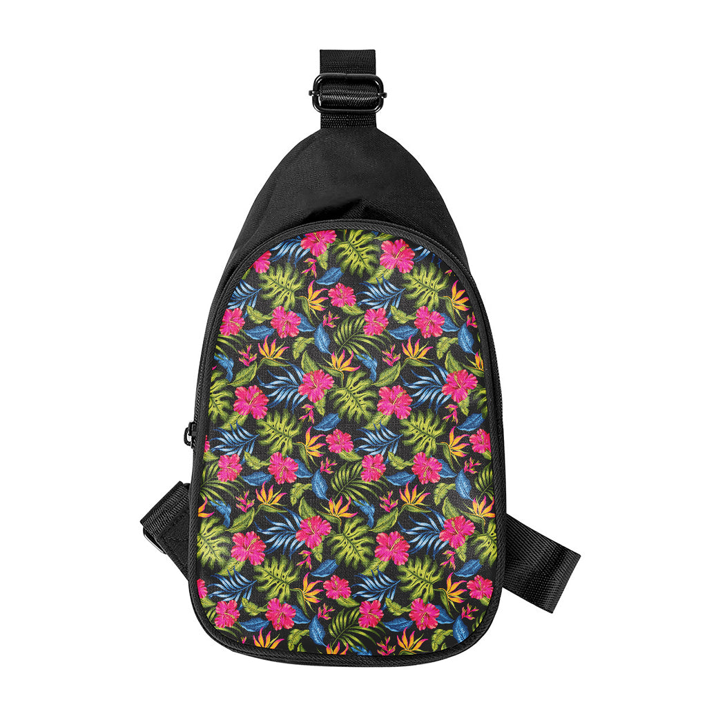 Tropical Bird Of Paradise Pattern Print Chest Bag