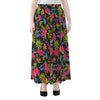 Tropical Bird Of Paradise Pattern Print Chiffon Maxi Skirt