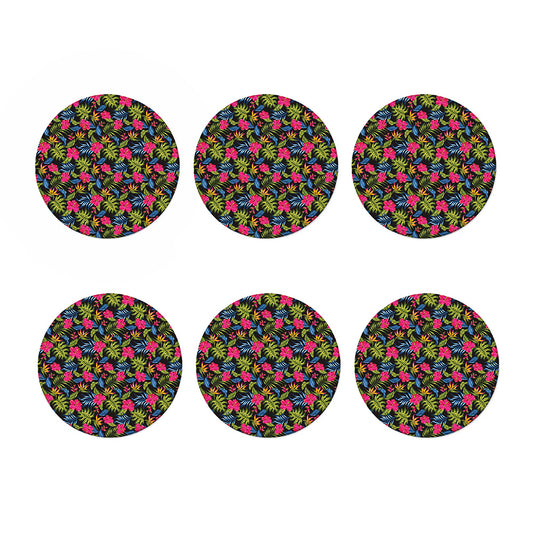 Tropical Bird Of Paradise Pattern Print Coaster Set