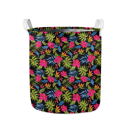 Tropical Bird Of Paradise Pattern Print Collapsible Laundry Basket