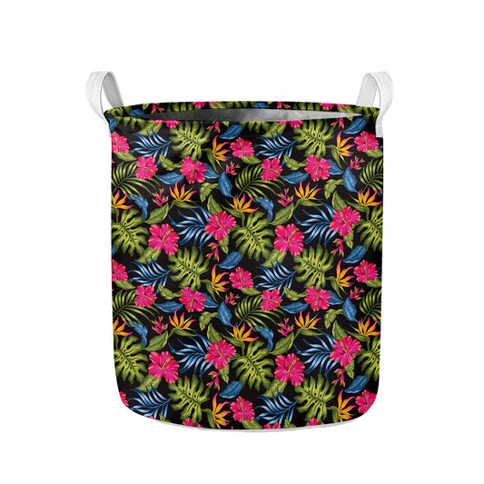 Tropical Bird Of Paradise Pattern Print Collapsible Laundry Basket