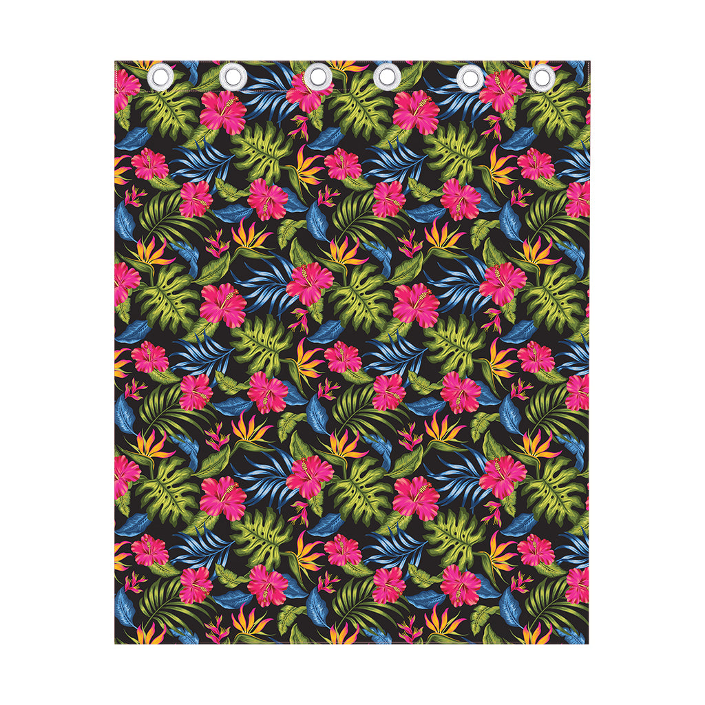 Tropical Bird Of Paradise Pattern Print Curtain