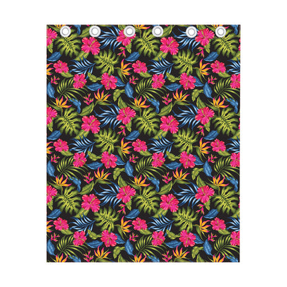 Tropical Bird Of Paradise Pattern Print Curtain