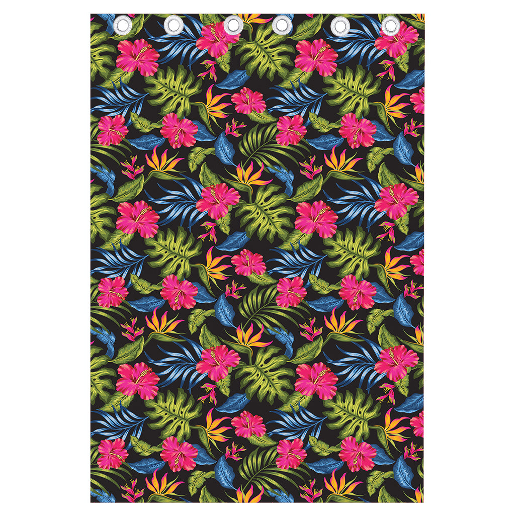 Tropical Bird Of Paradise Pattern Print Curtain