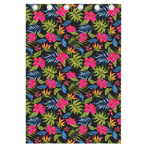 Tropical Bird Of Paradise Pattern Print Curtain