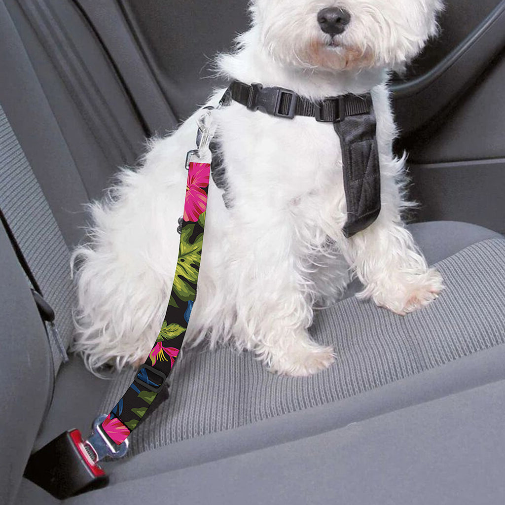 Tropical Bird Of Paradise Pattern Print Dog Seat Belt