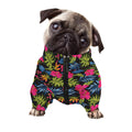 Tropical Bird Of Paradise Pattern Print Dog Zip Up Jacket