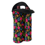 Tropical Bird Of Paradise Pattern Print Double Neoprene Wine Tote