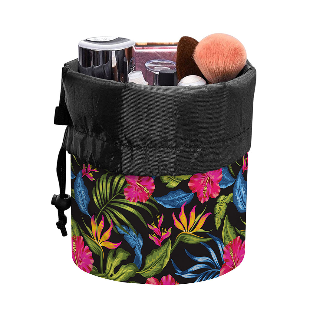 Tropical Bird Of Paradise Pattern Print Drawstring Makeup Bag