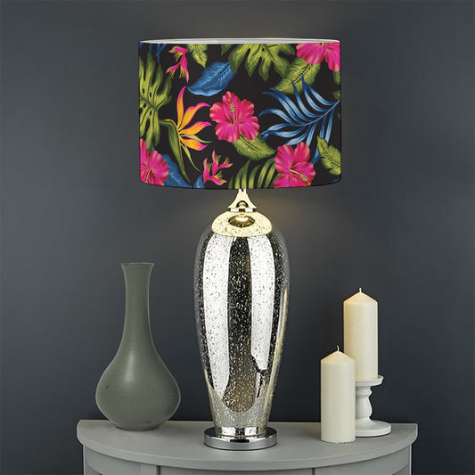 Tropical Bird Of Paradise Pattern Print Drum Lamp Shade