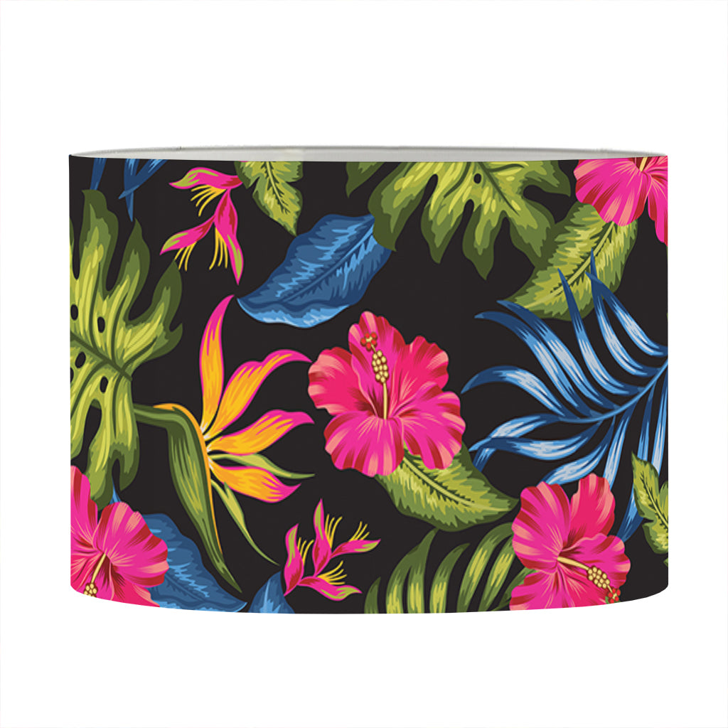 Tropical Bird Of Paradise Pattern Print Drum Lamp Shade