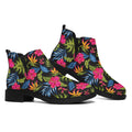 Tropical Bird Of Paradise Pattern Print Flat Ankle Boots