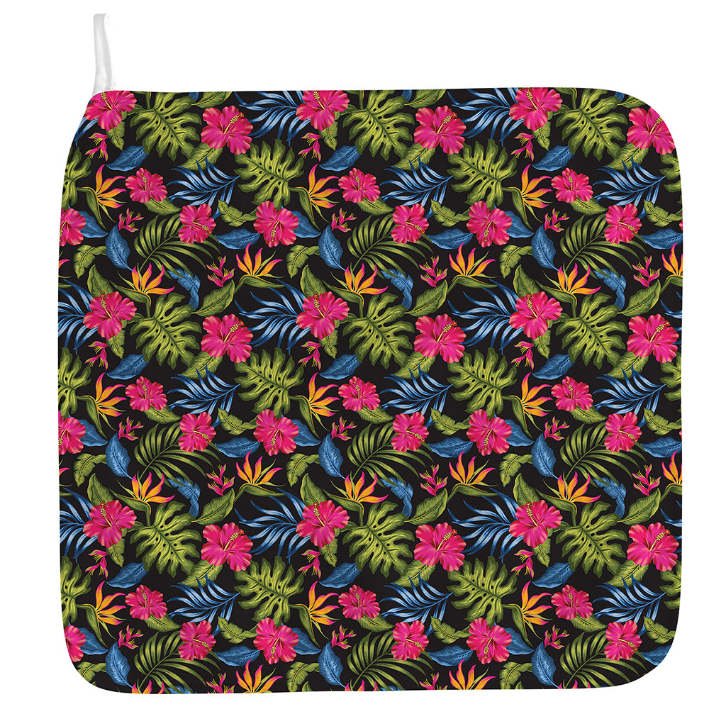 Tropical Bird Of Paradise Pattern Print Hand Towel