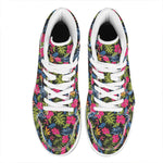 Tropical Bird Of Paradise Pattern Print High Top Leather Sneakers