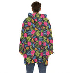 Tropical Bird Of Paradise Pattern Print Hoodie Blanket