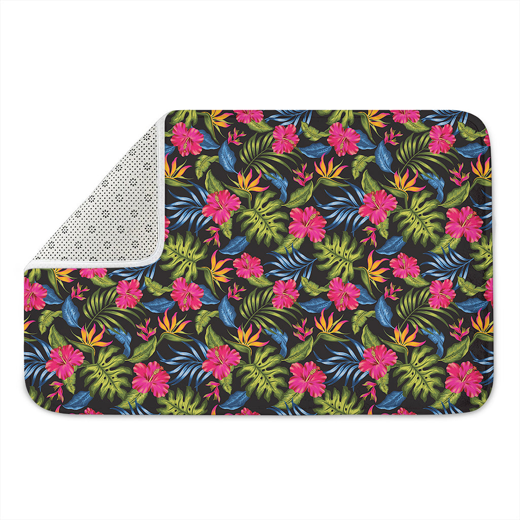 Tropical Bird Of Paradise Pattern Print Indoor Door Mat