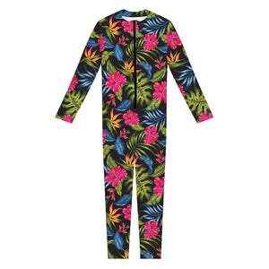 Tropical Bird Of Paradise Pattern Print Jumpsuit