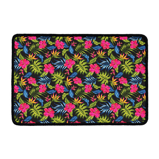 Tropical Bird Of Paradise Pattern Print Kitchen Mat