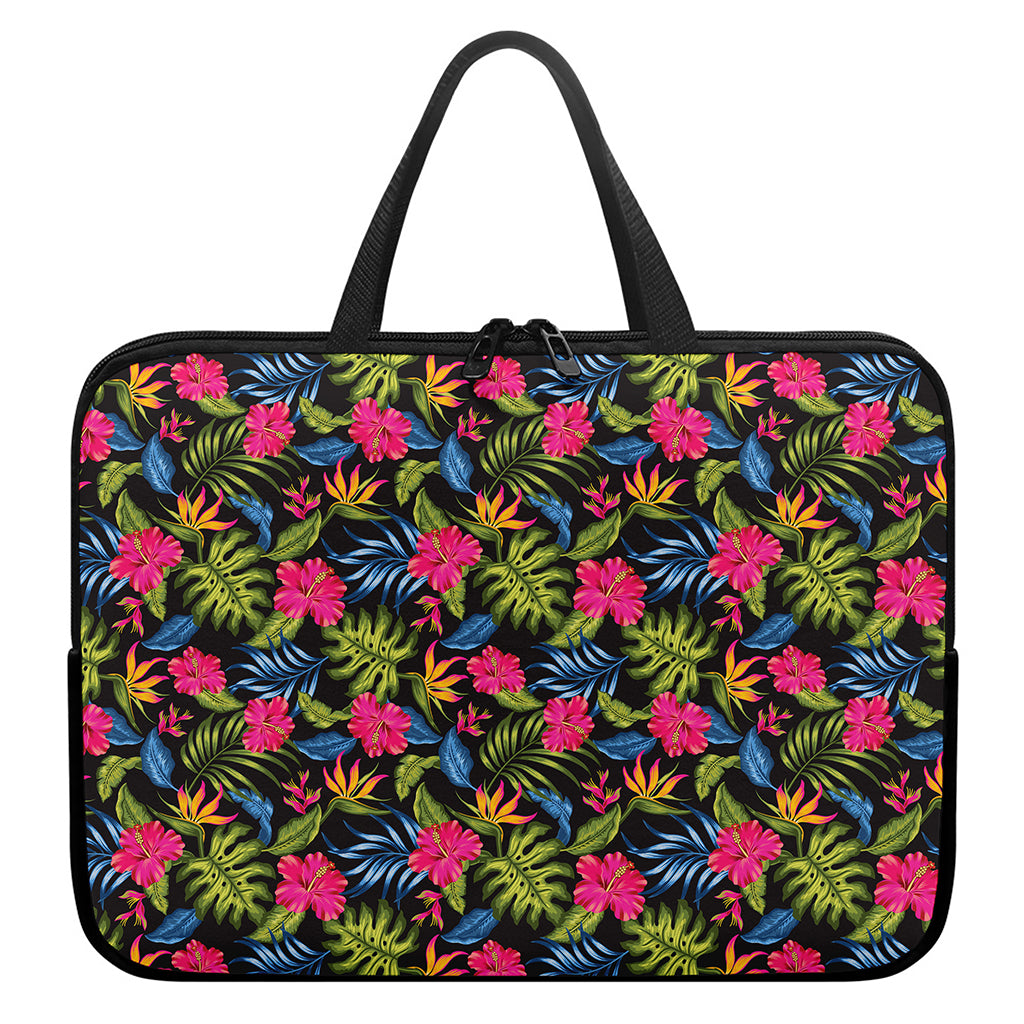 Tropical Bird Of Paradise Pattern Print Laptop Sleeve With Handle