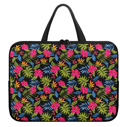 Tropical Bird Of Paradise Pattern Print Laptop Sleeve With Handle