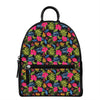 Tropical Bird Of Paradise Pattern Print Leather Backpack