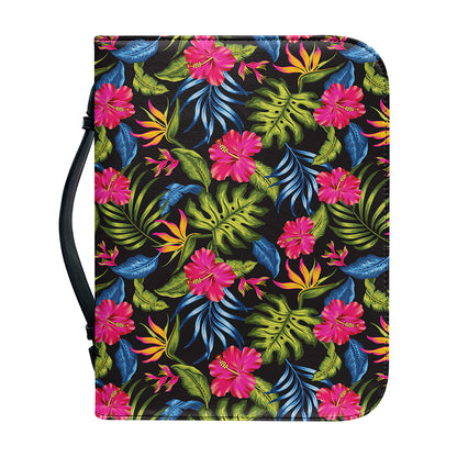 Tropical Bird Of Paradise Pattern Print Leather Bible Cover