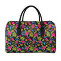 Tropical Bird Of Paradise Pattern Print Leather Duffel Bag