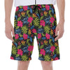 Tropical Bird Of Paradise Pattern Print Men's Beach Shorts