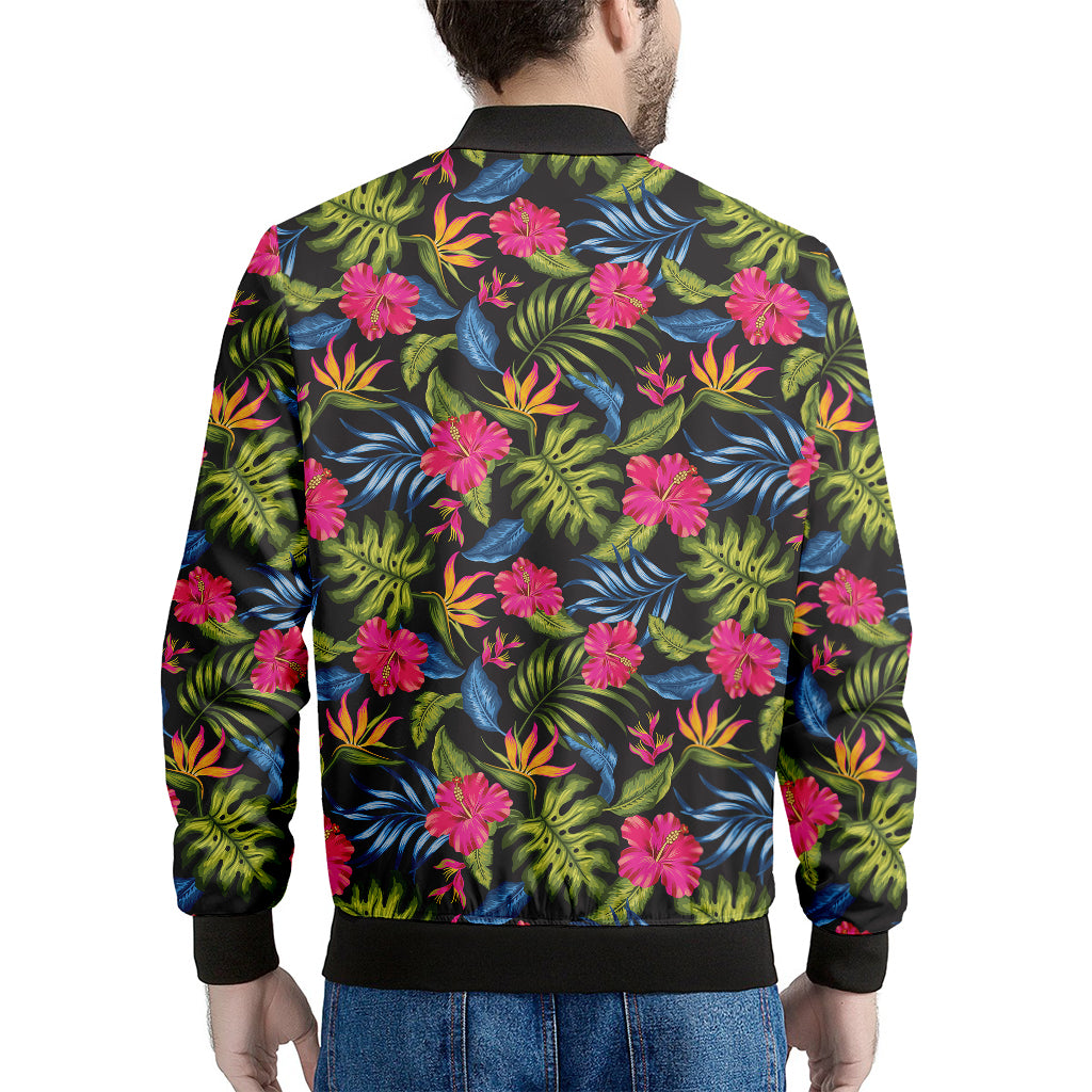 Tropical Bird Of Paradise Pattern Print Men's Bomber Jacket