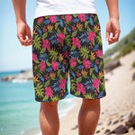 Tropical Bird Of Paradise Pattern Print Men's Cargo Shorts