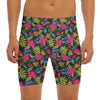 Tropical Bird Of Paradise Pattern Print Men's Long Boxer Briefs