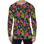 Tropical Bird Of Paradise Pattern Print Men's Long Sleeve T-Shirt