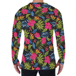 Tropical Bird Of Paradise Pattern Print Men's Long Sleeve T-Shirt