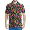 Tropical Bird Of Paradise Pattern Print Men's Polo Shirt