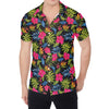 Tropical Bird Of Paradise Pattern Print Men's Shirt