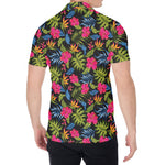 Tropical Bird Of Paradise Pattern Print Men's Shirt