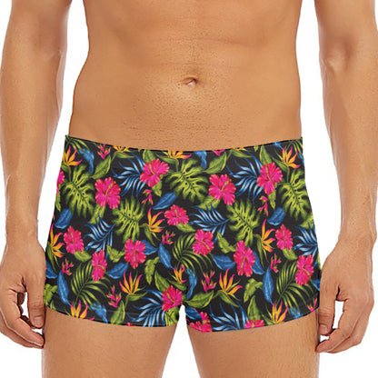 Tropical Bird Of Paradise Pattern Print Men's Short Boxer Briefs