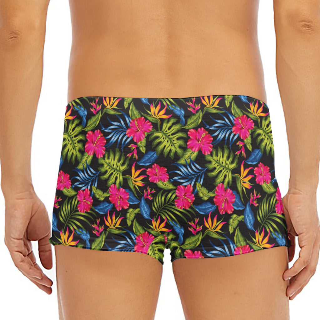 Tropical Bird Of Paradise Pattern Print Men's Short Boxer Briefs