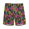 Tropical Bird Of Paradise Pattern Print Men's Athletic Shorts